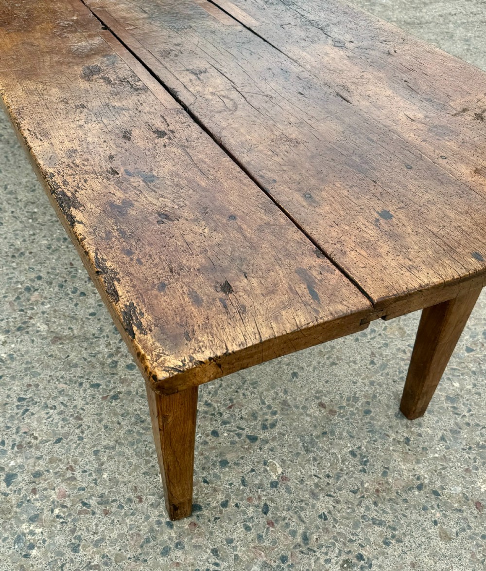 Antique French Elm and Oak Table View XII