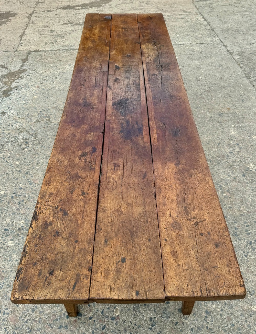 Antique French Elm and Oak Table View XIV