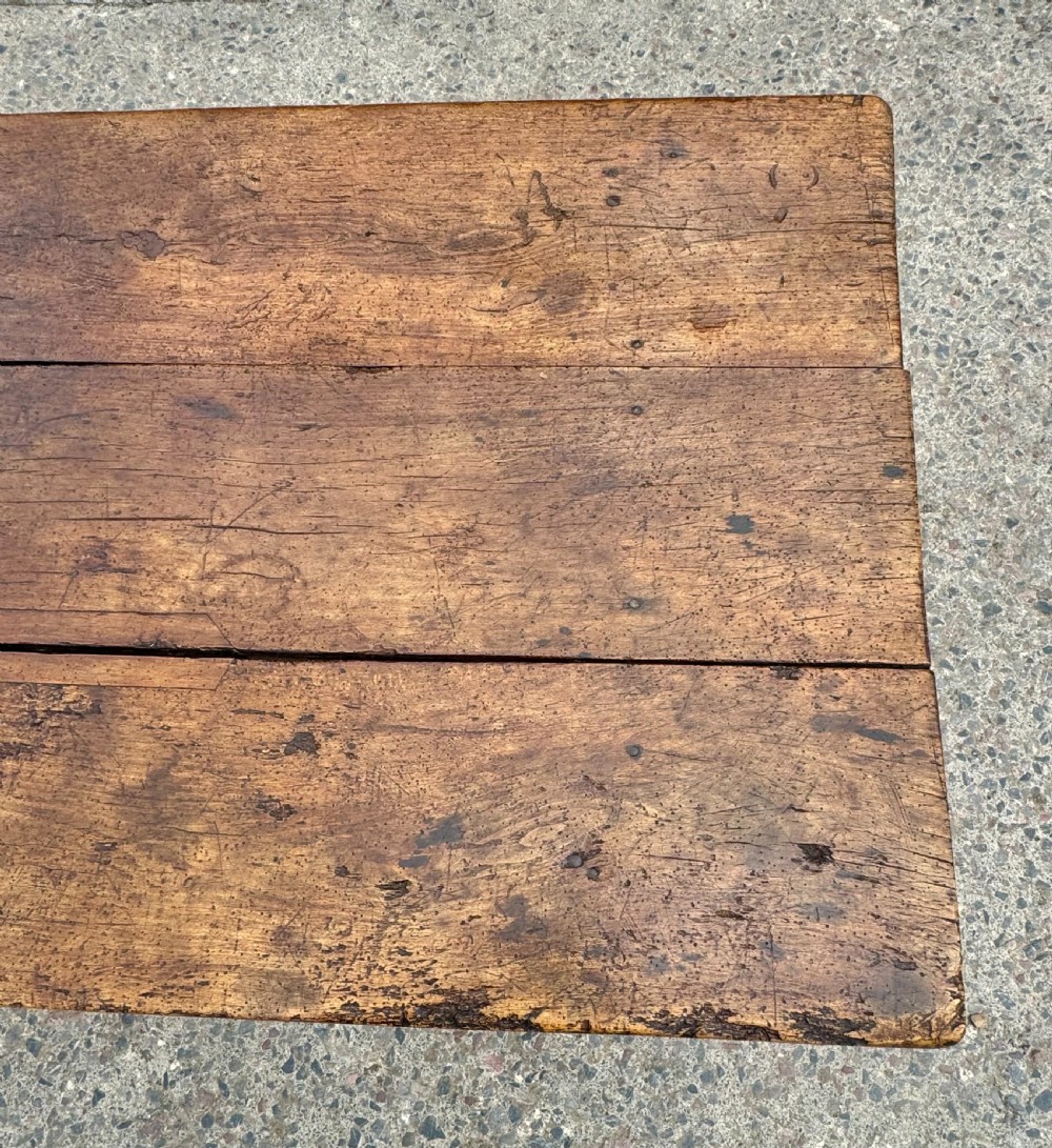 Antique French Elm and Oak Table View XV