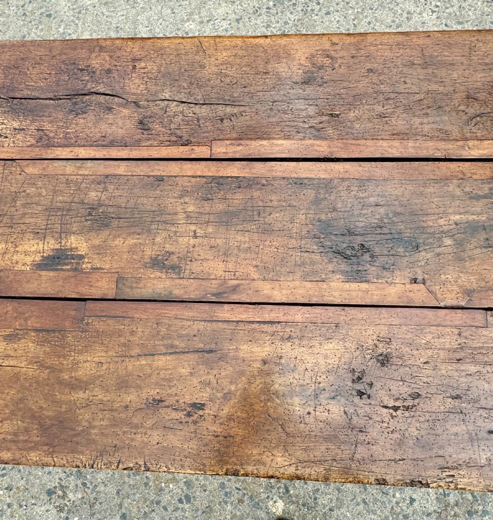 Antique French Elm and Oak Table View XVI