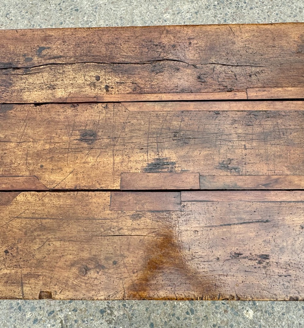 Antique French Elm and Oak Table View XVII