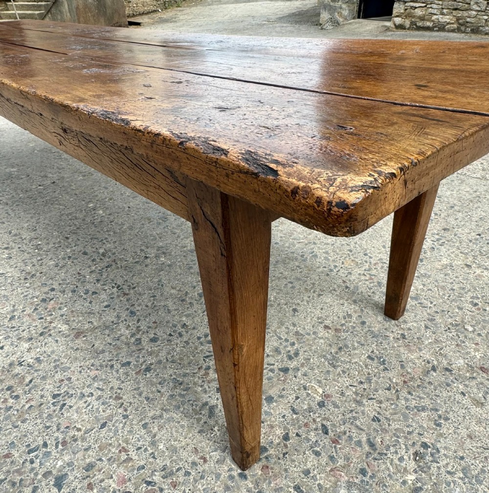 Antique French Elm and Oak Table View XIX