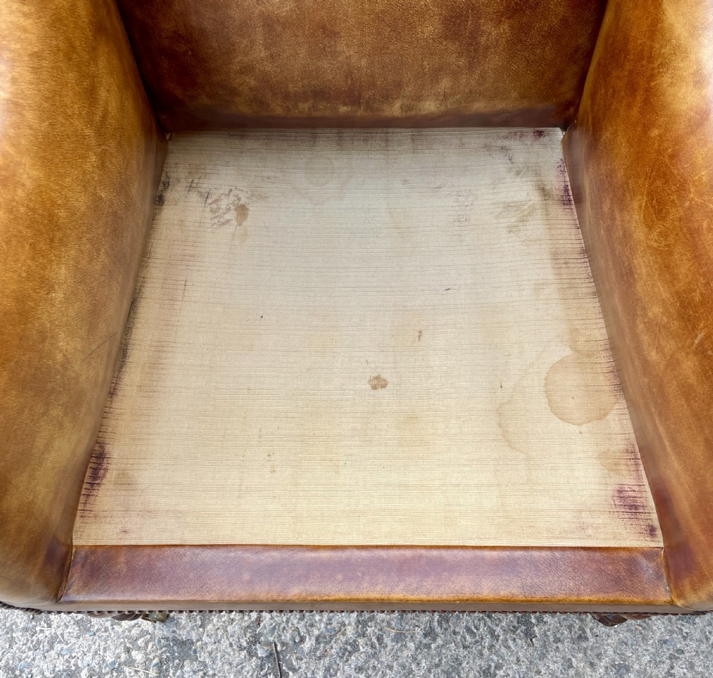 Antique Leather Wingback Armchair View XI