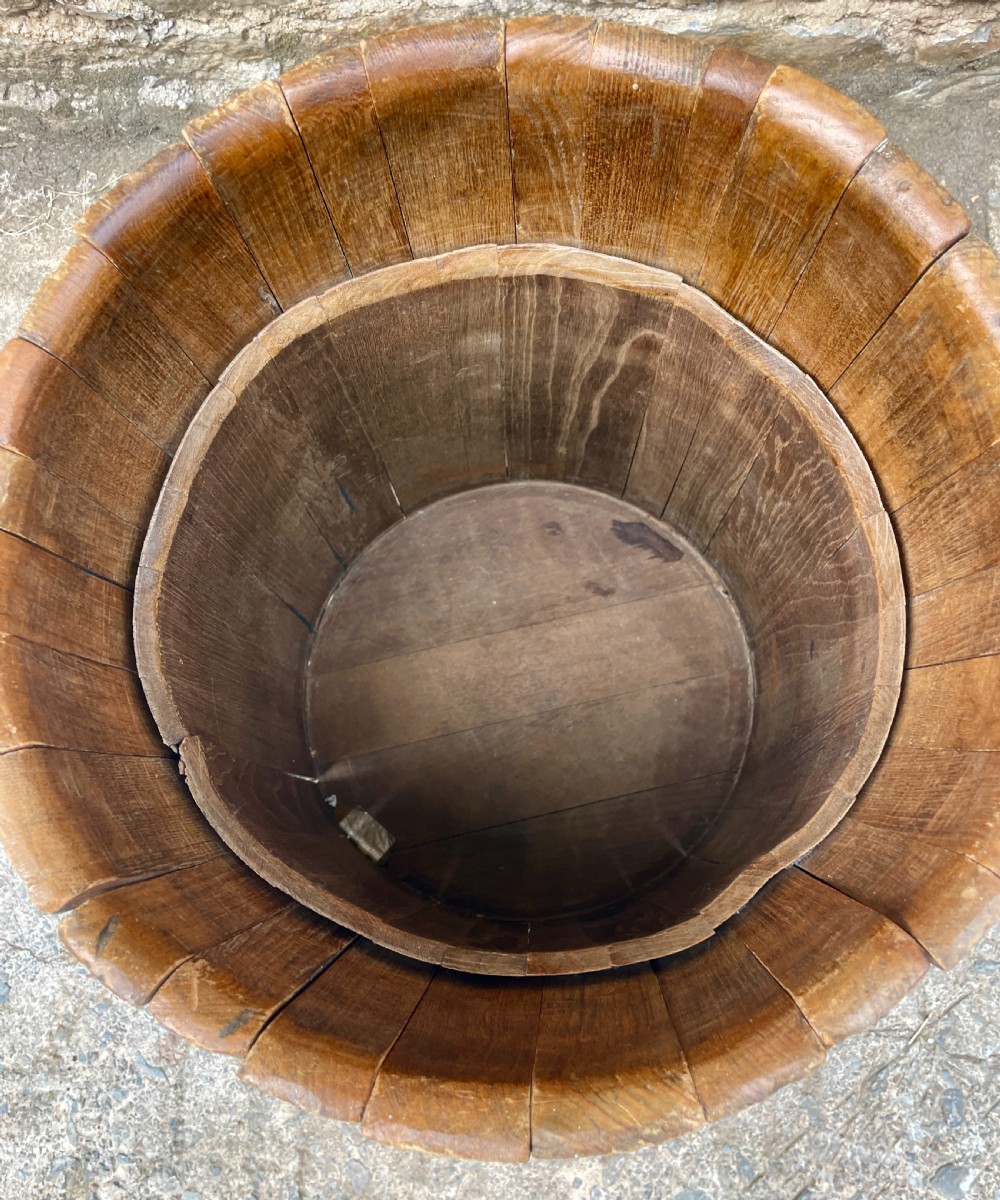 Antique Scandinavian Coopered Barrel with Lid View V