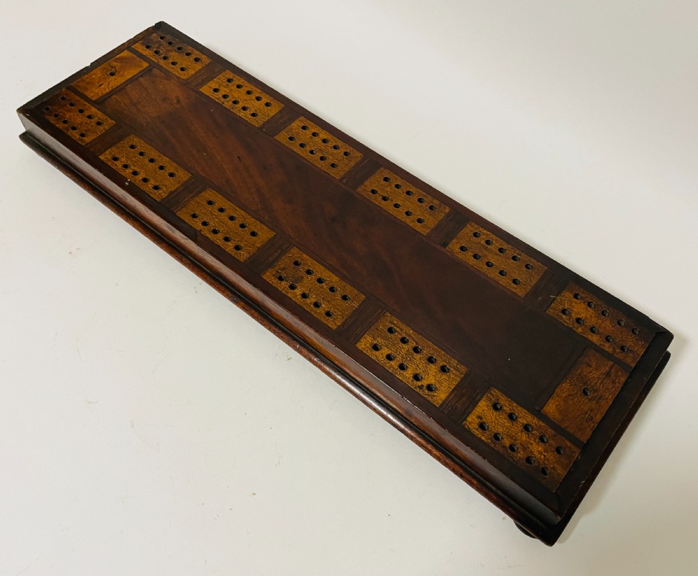 Victorian Mahogany Cribbage Board View XIV