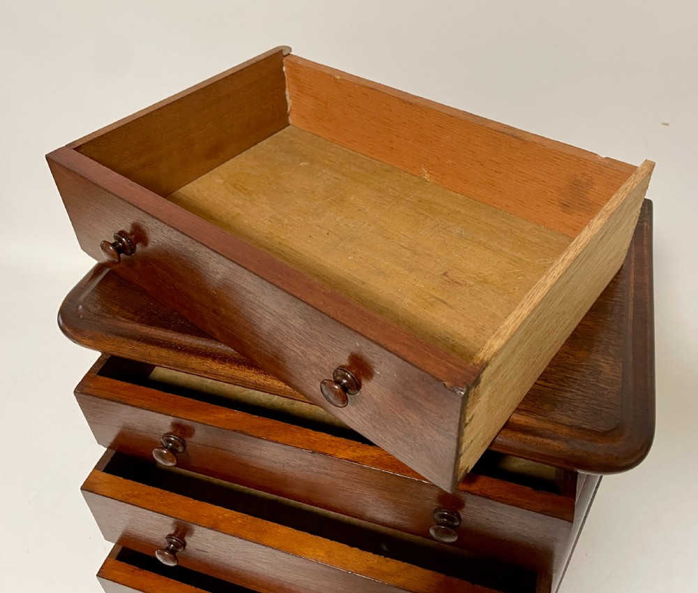 Antique Mahogany Miniature Chest of Drawers View XIII