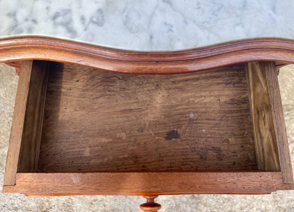 Antique French Marble Top Bedside Cupboard View VI