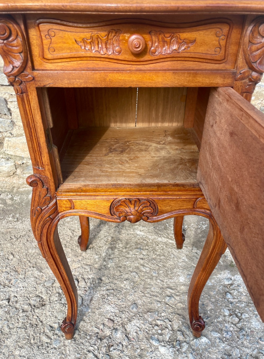Antique French Marble Top Bedside Cupboard View VIII