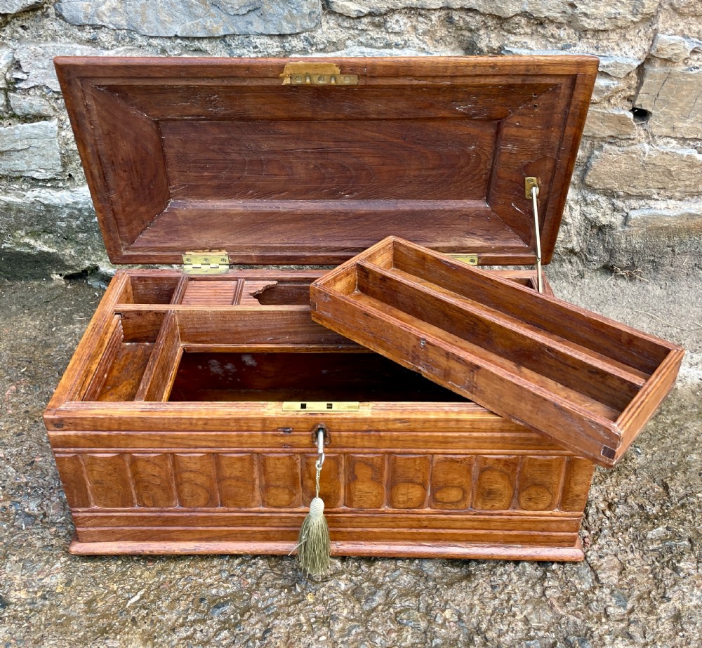 Antique Anglo Indian Teak Box View IX