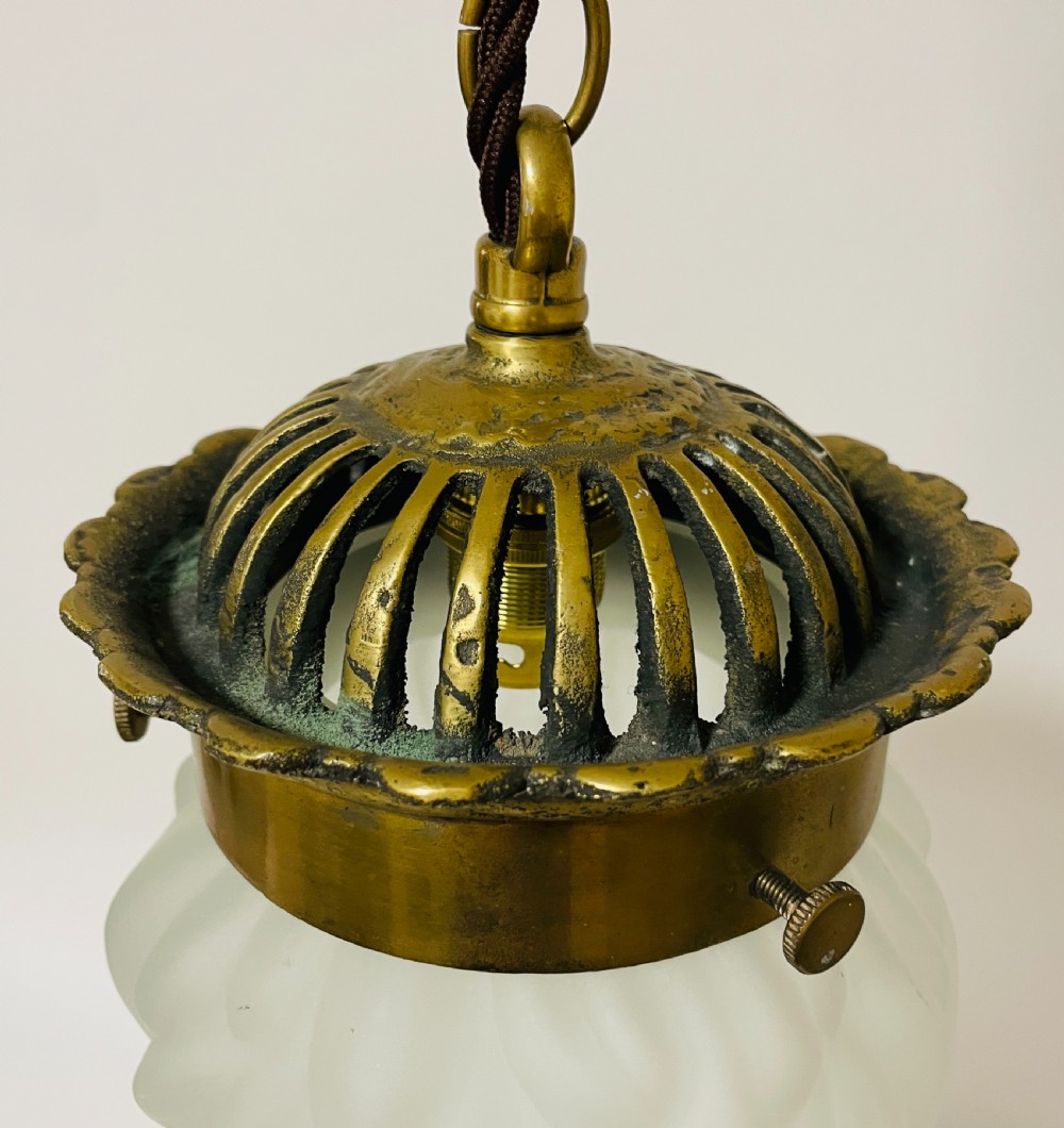 Antique Glass Flame Pendant Light View III