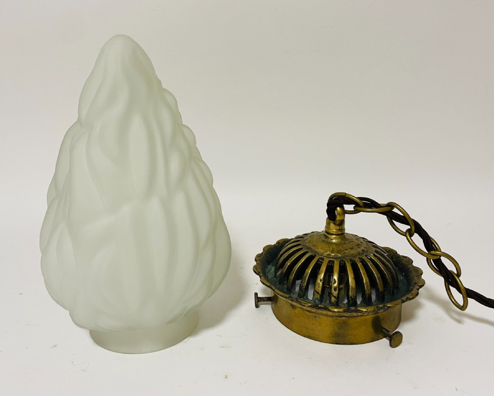Antique Glass Flame Pendant Light View VII