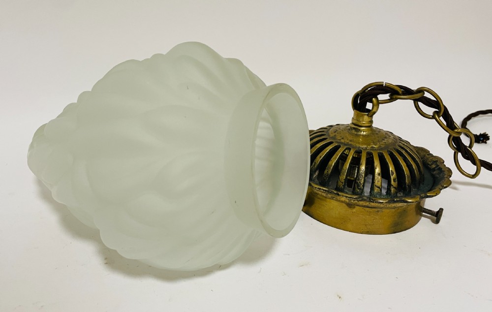 Antique Glass Flame Pendant Light View VIII