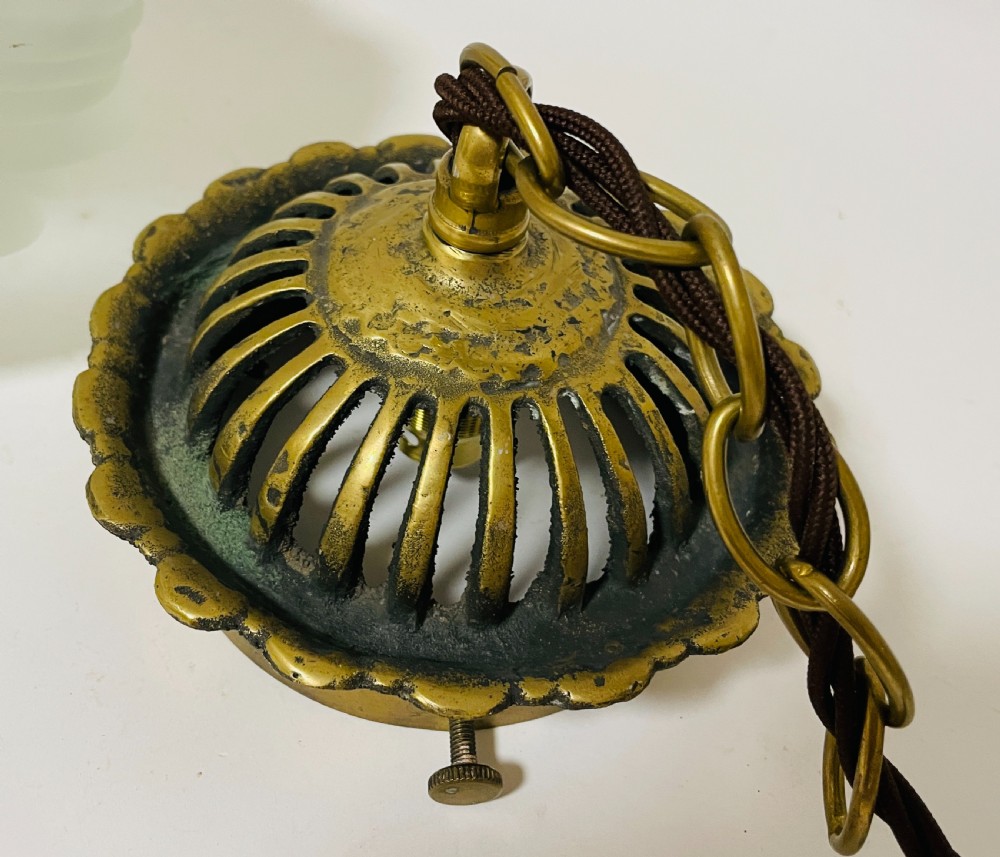 Antique Glass Flame Pendant Light View IX