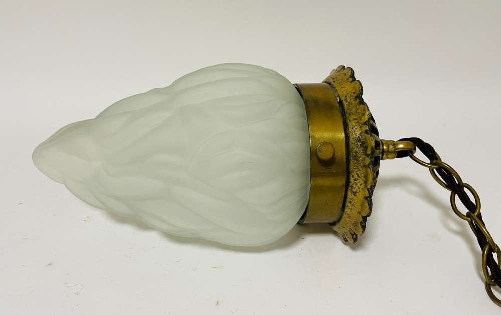 Antique Glass Flame Pendant Light View X