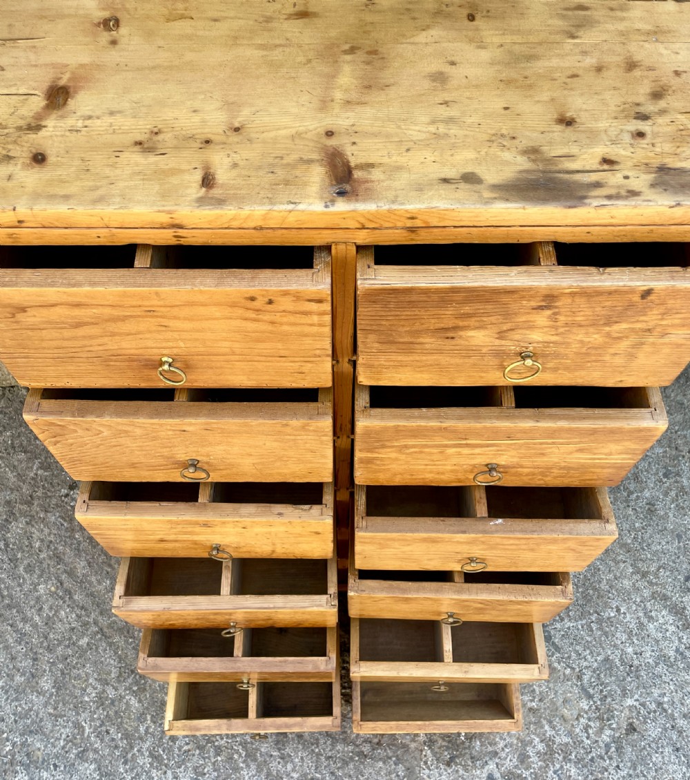 Antique Pine Bank of Drawers View XIII