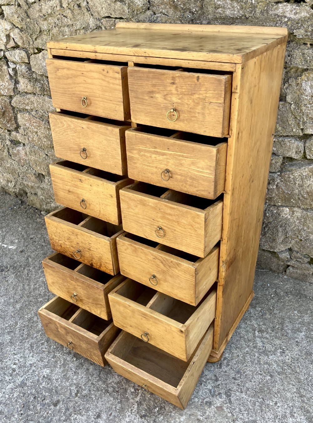 Antique Pine Bank of Drawers View XVII