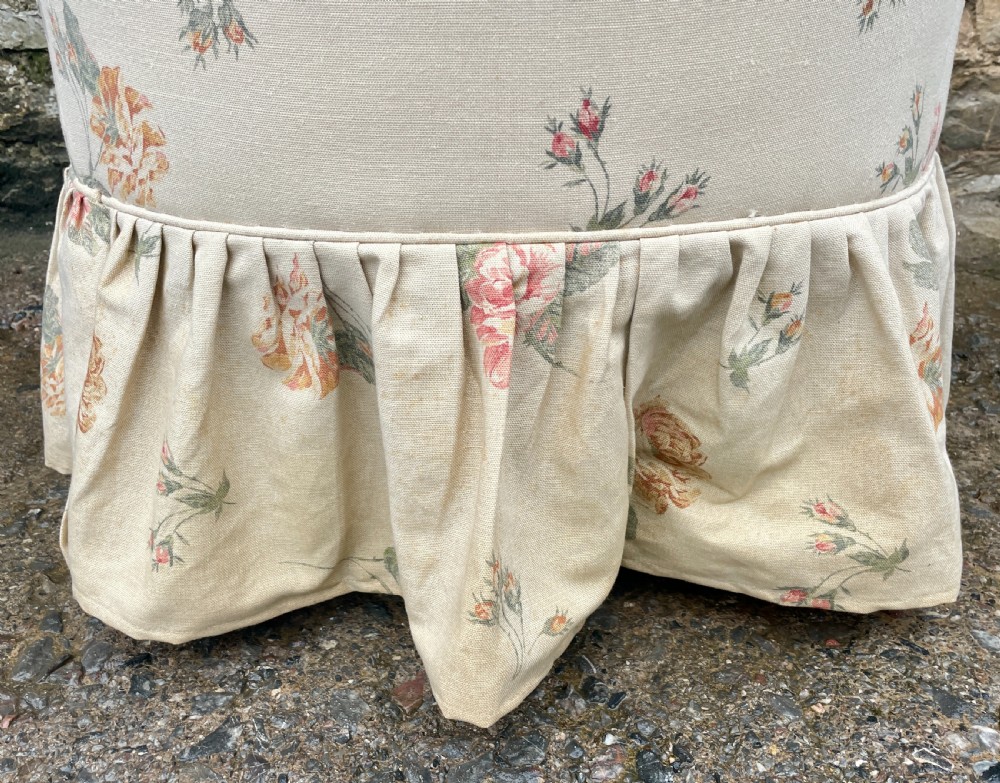 Antique Floral Button Back Armchair View VII