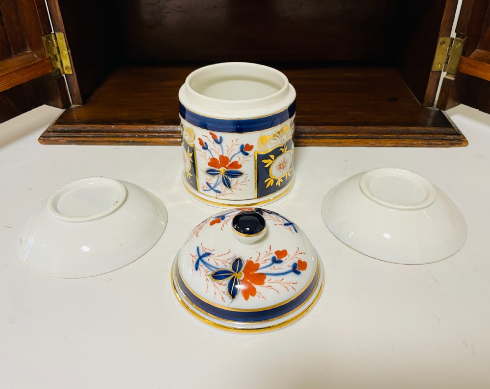 Edwardian Oak Smokers Cabinet with Imari Bowls View VIII