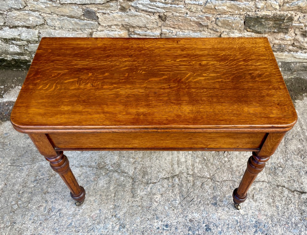 Victorian Oak Fold Over Card Table View III
