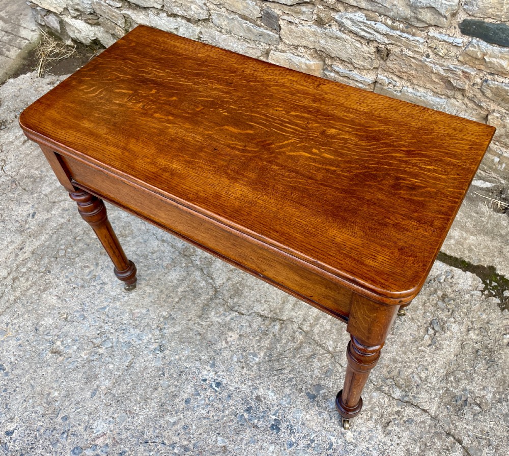 Victorian Oak Fold Over Card Table View IV