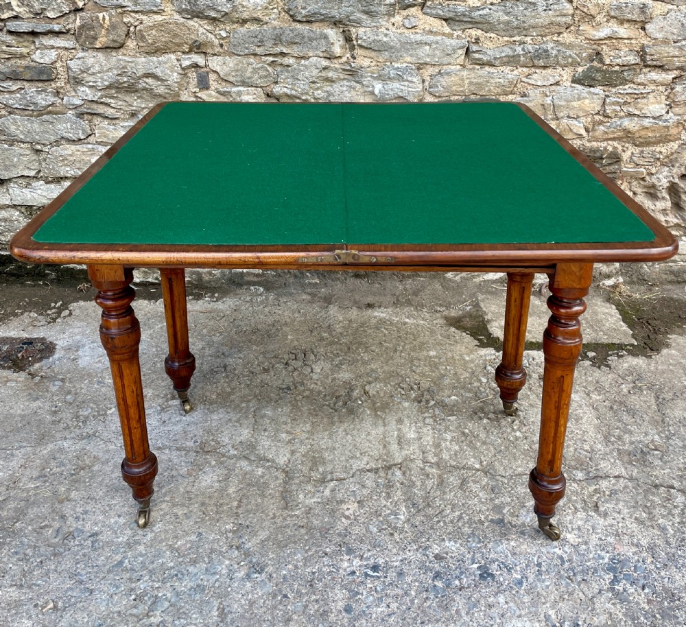 Victorian Oak Fold Over Card Table View VII