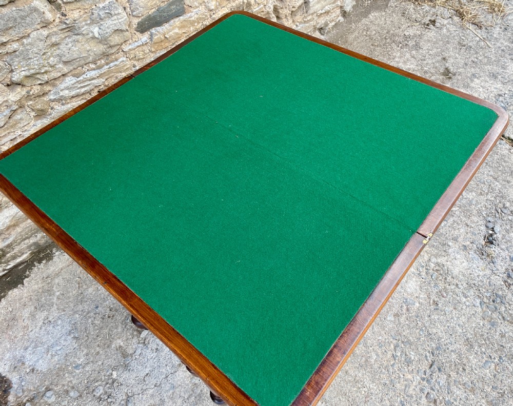 Victorian Oak Fold Over Card Table View VIII