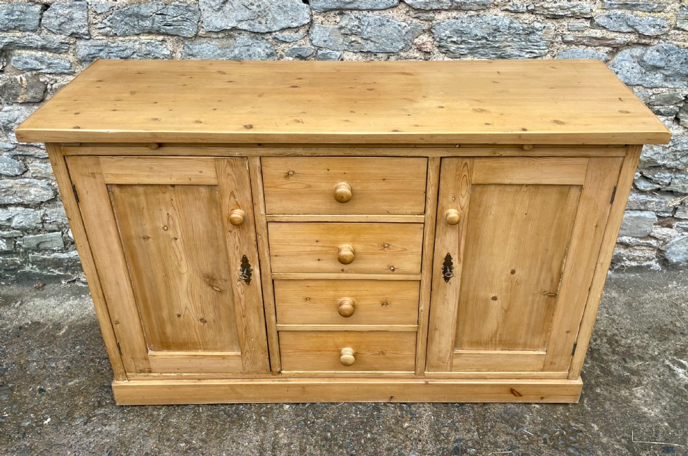 Antique Pine Sideboard with Bread Board View II