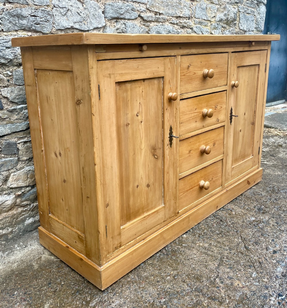 Antique Pine Sideboard with Bread Board View III