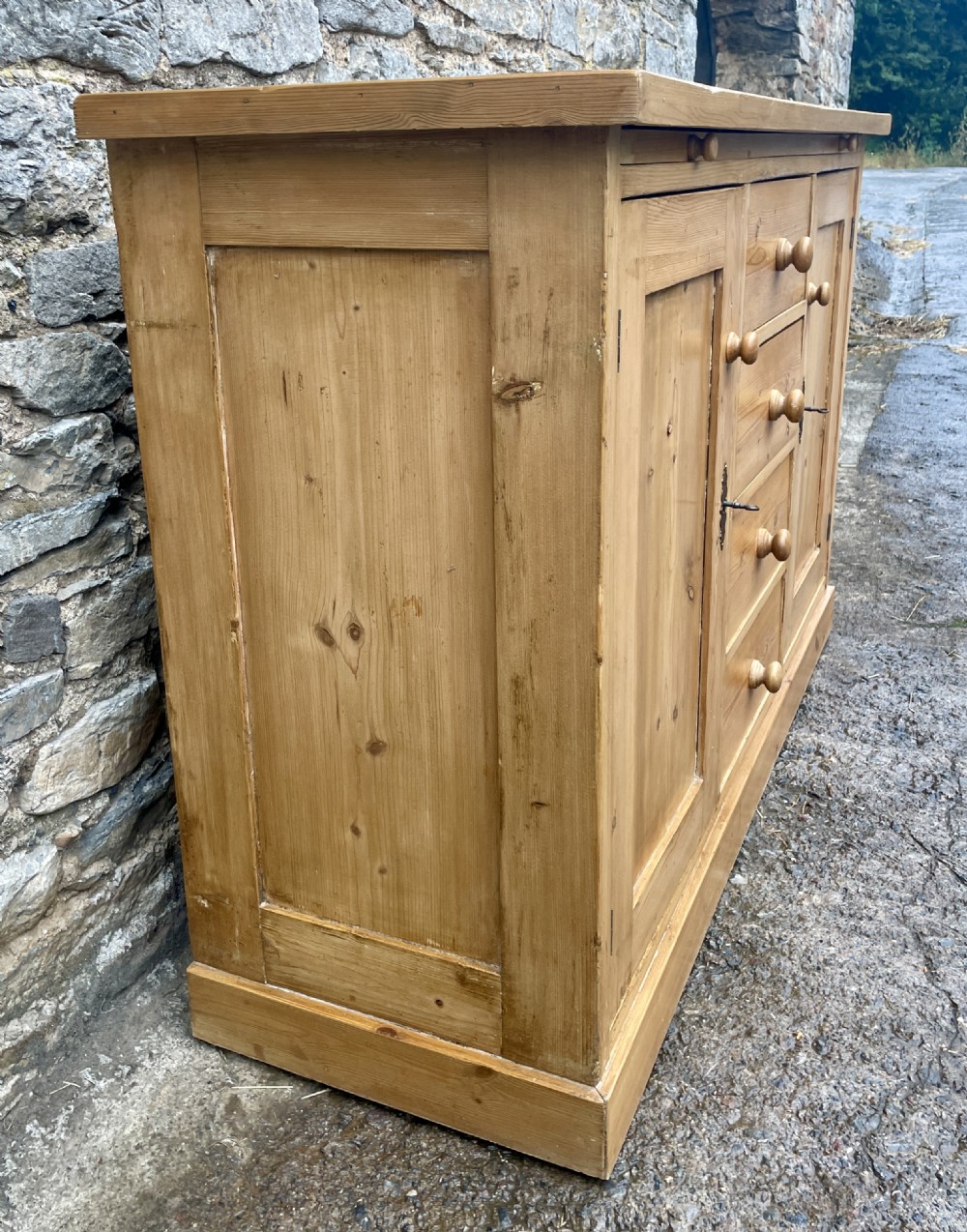 Antique Pine Sideboard with Bread Board View IV
