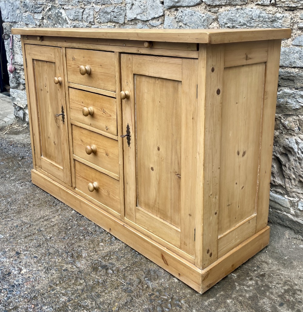 Antique Pine Sideboard with Bread Board View V