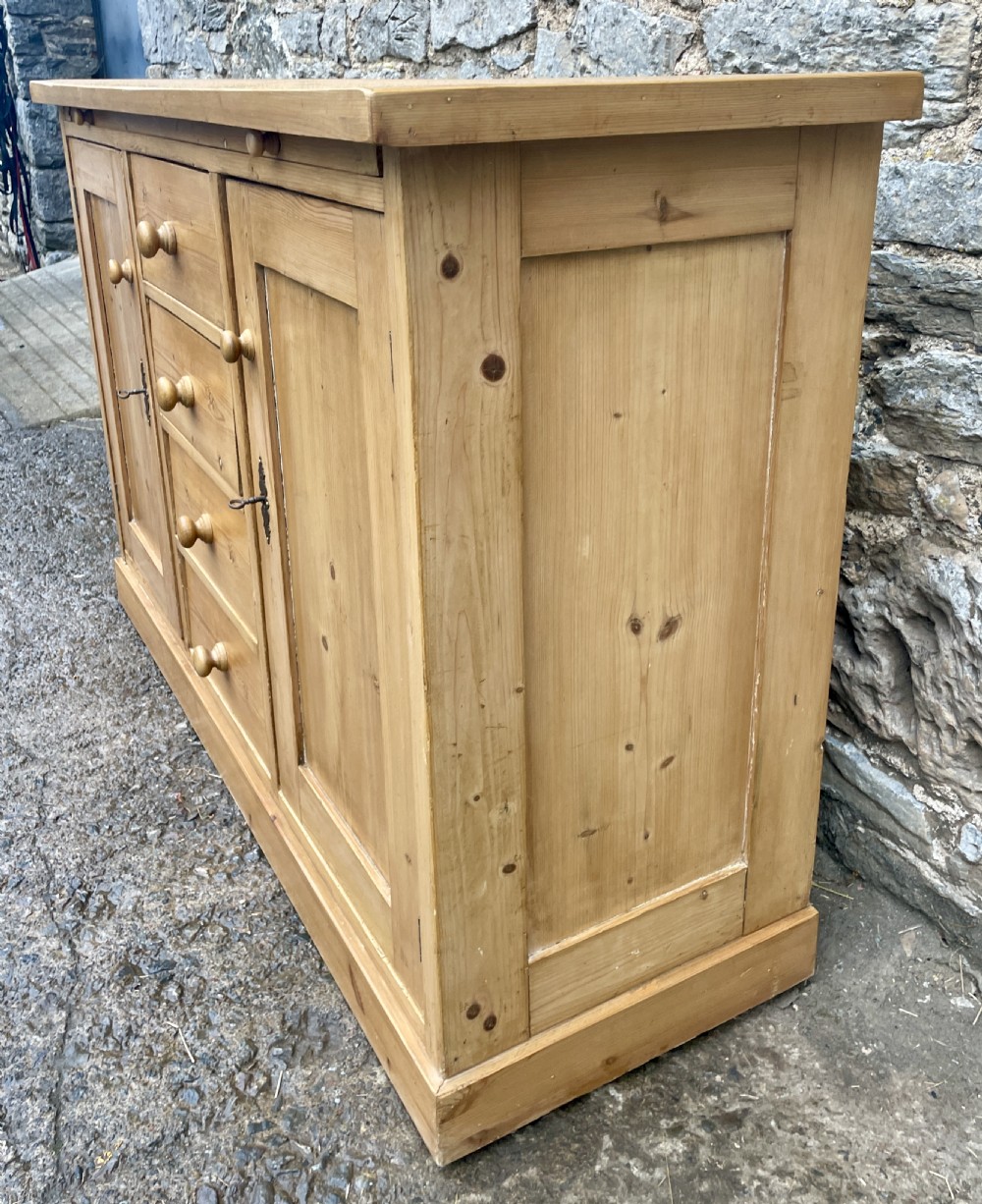 Antique Pine Sideboard with Bread Board View VI