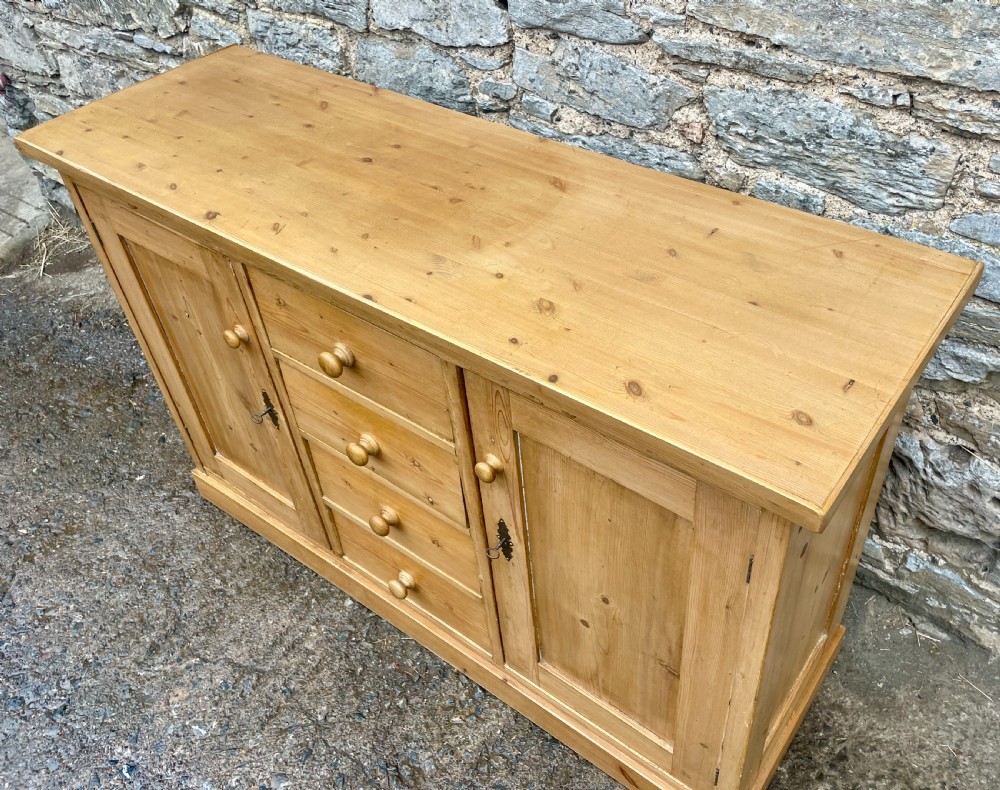 Antique Pine Sideboard with Bread Board View VII