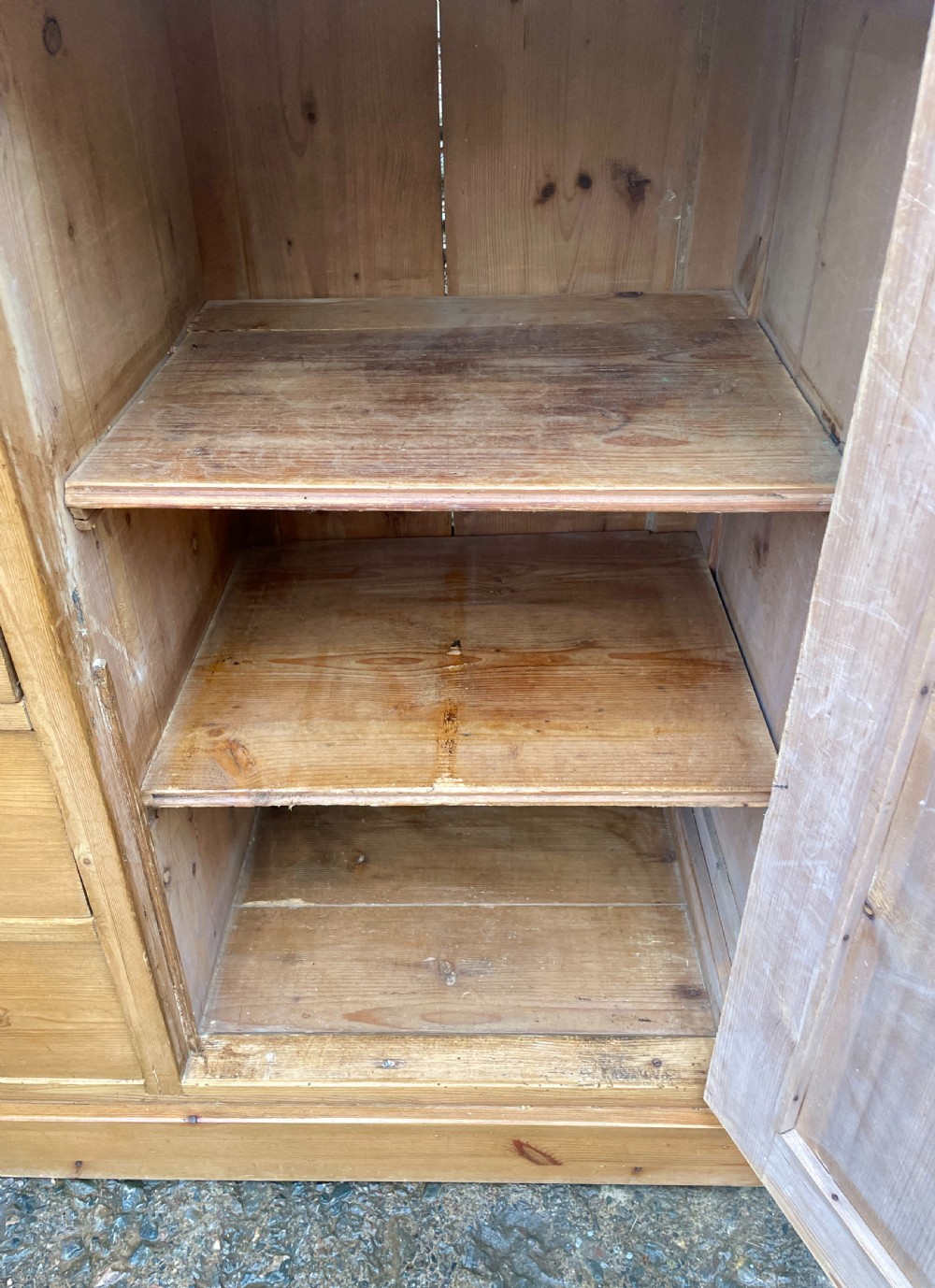 Antique Pine Sideboard with Bread Board View IX