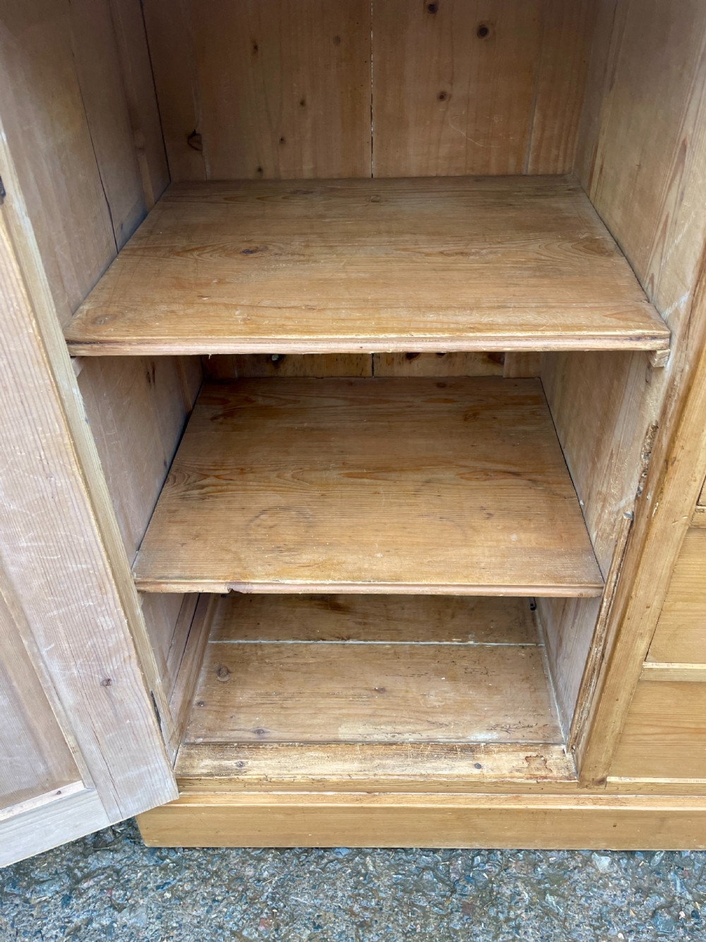 Antique Pine Sideboard with Bread Board View X