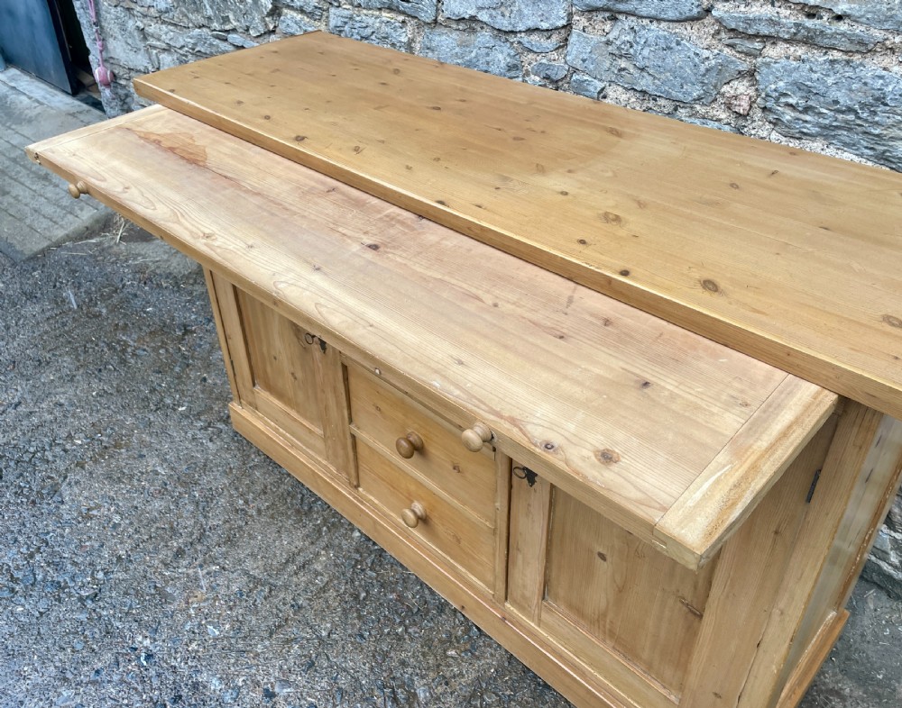 Antique Pine Sideboard with Bread Board View XIII