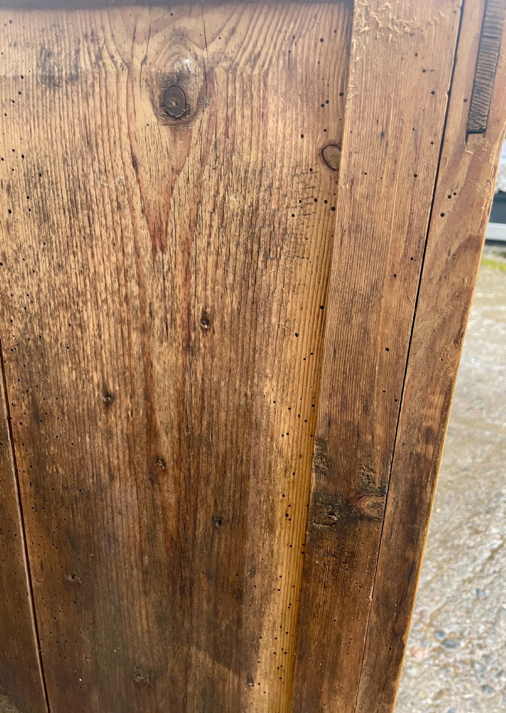 Antique Pine Sideboard with Bread Board View XVI