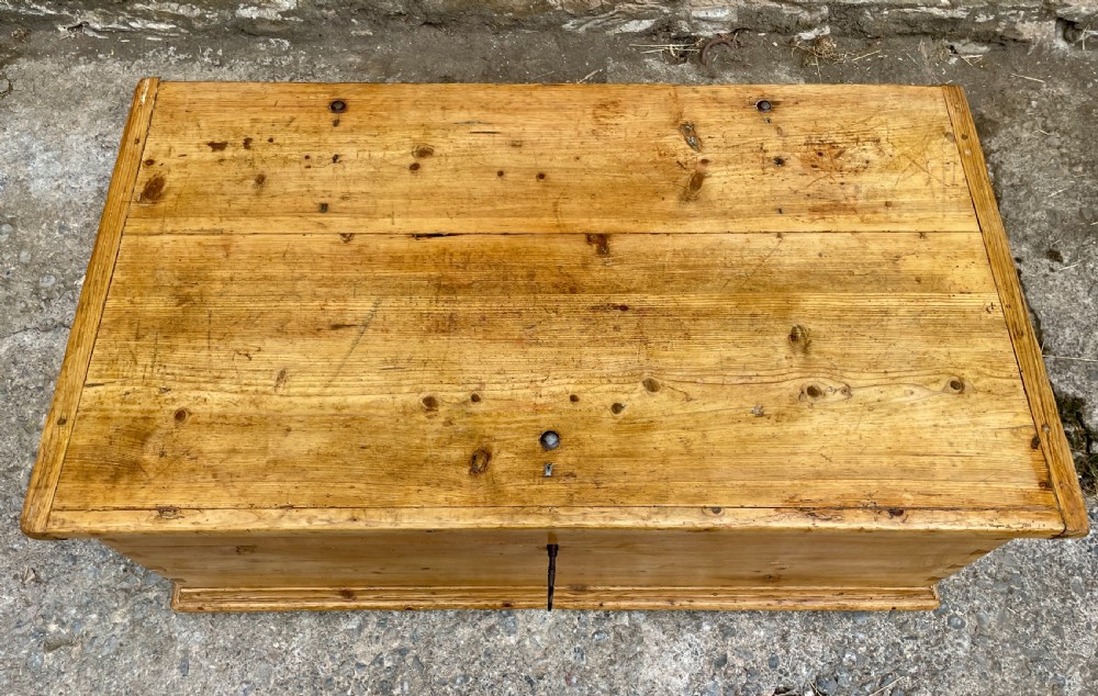Large Antique Pine Box with Key View III