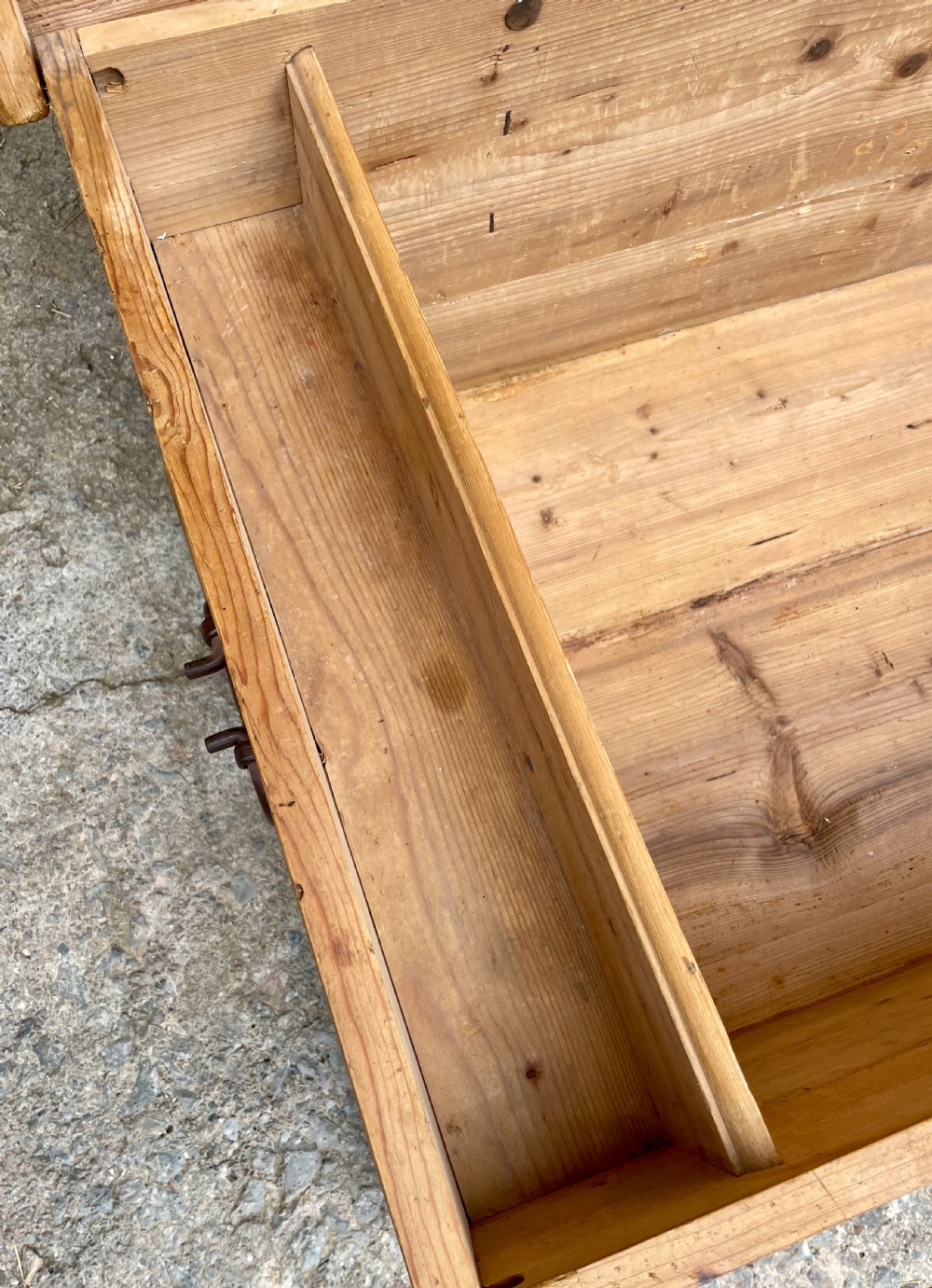 Large Antique Pine Box with Key View VI