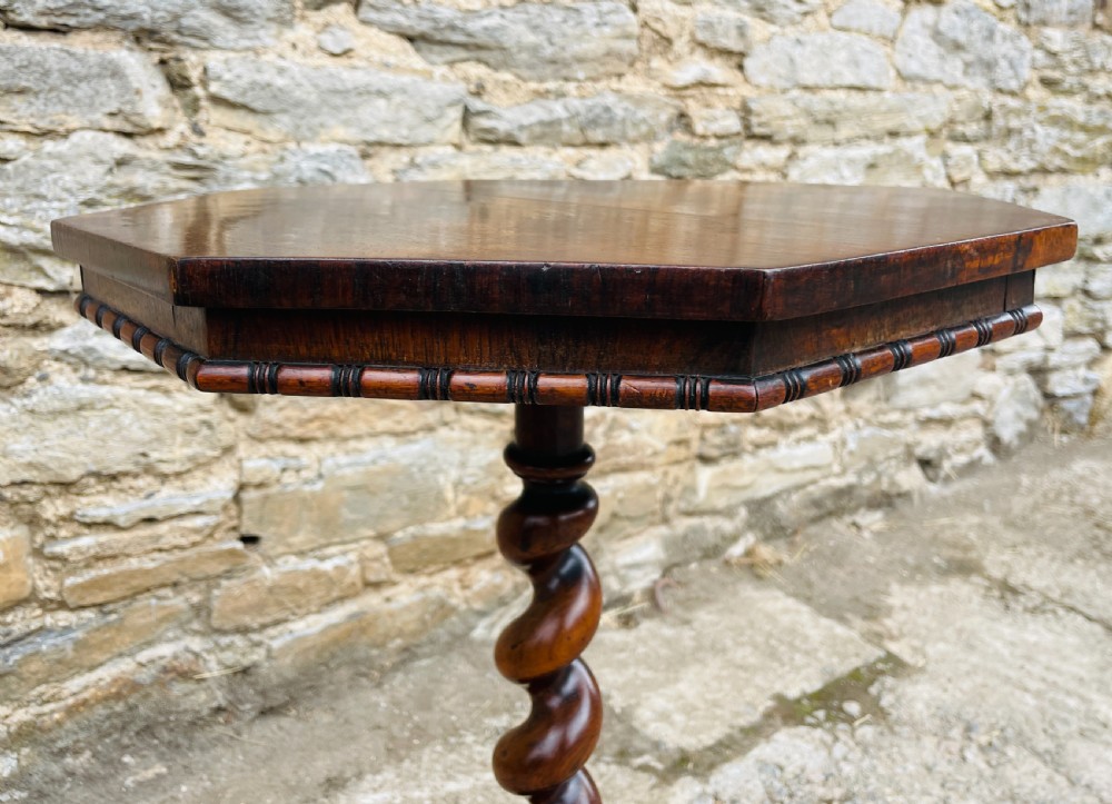 Victorian Rosewood Octagonal Lamp Table View XV