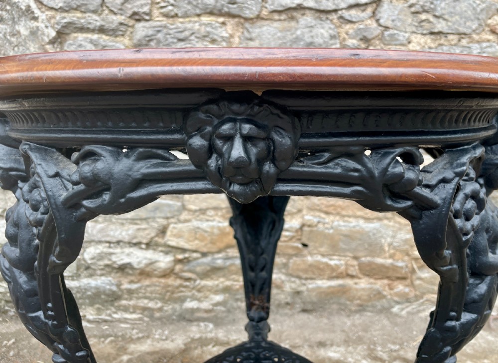 Antique Britannia Cast Iron Pub Table View VI