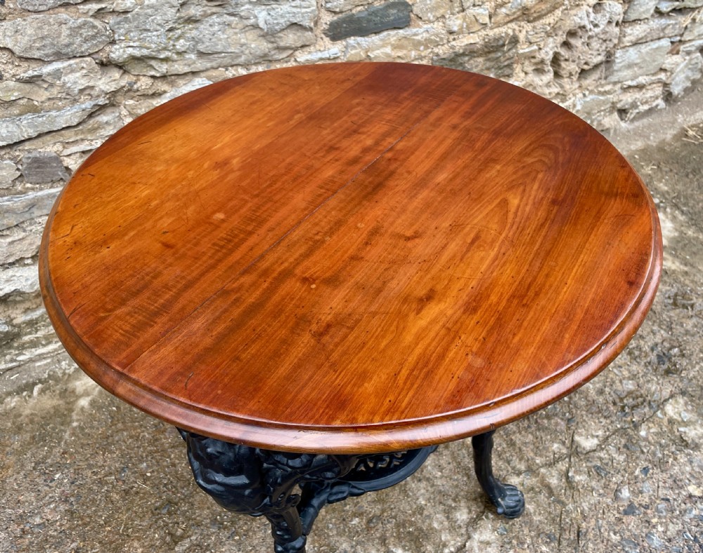 Antique Britannia Cast Iron Pub Table View IX