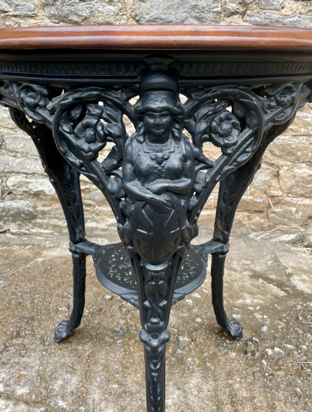 Antique Britannia Cast Iron Pub Table View XI