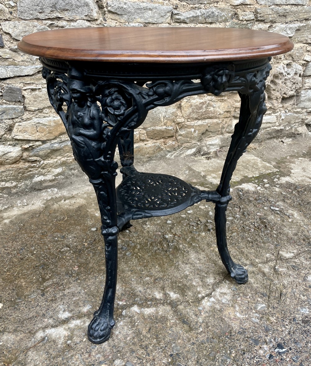 Antique Britannia Cast Iron Pub Table View XII
