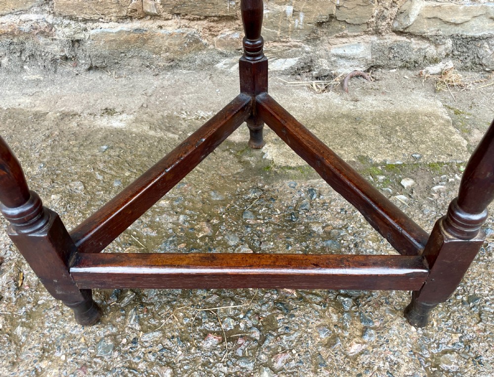 Georgian Oak Cricket Table with Drawer View VII