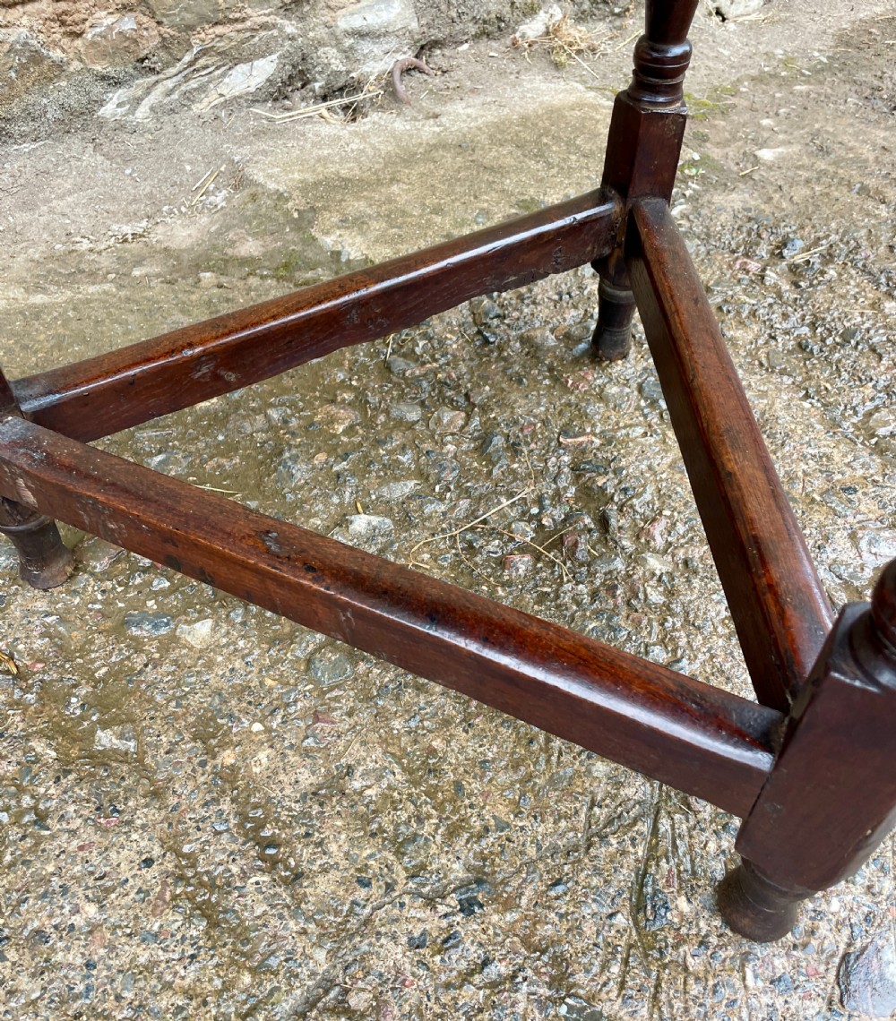 Georgian Oak Cricket Table with Drawer View XIII