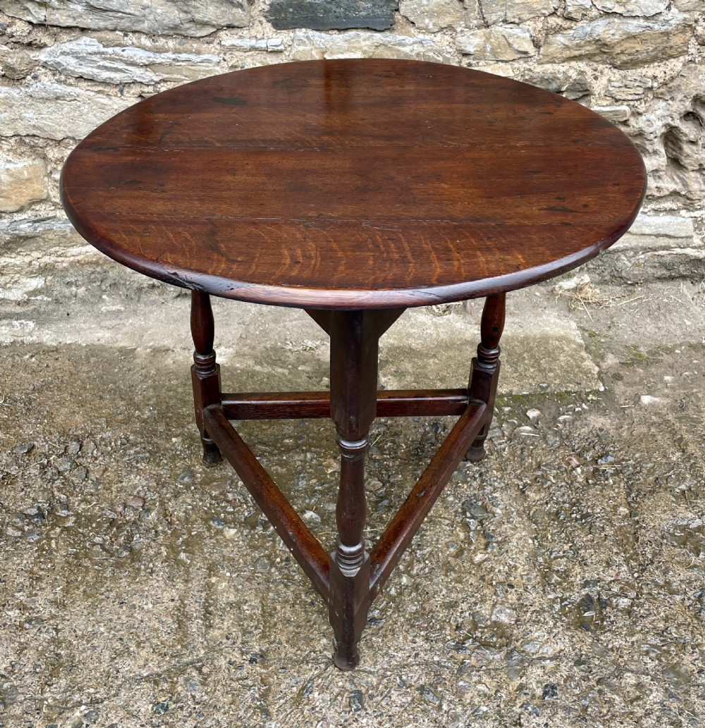 Georgian Oak Cricket Table with Drawer View XVI