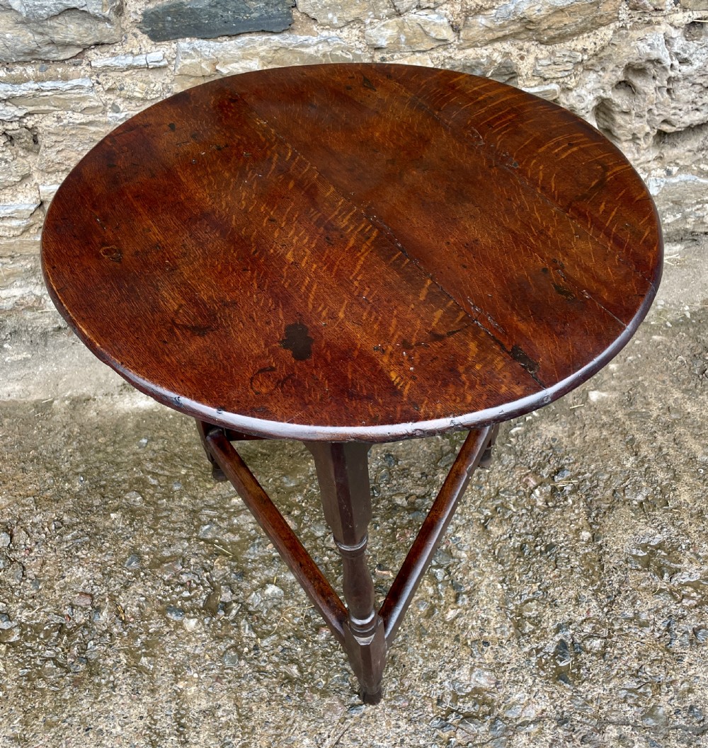 Georgian Oak Cricket Table with Drawer View XVII