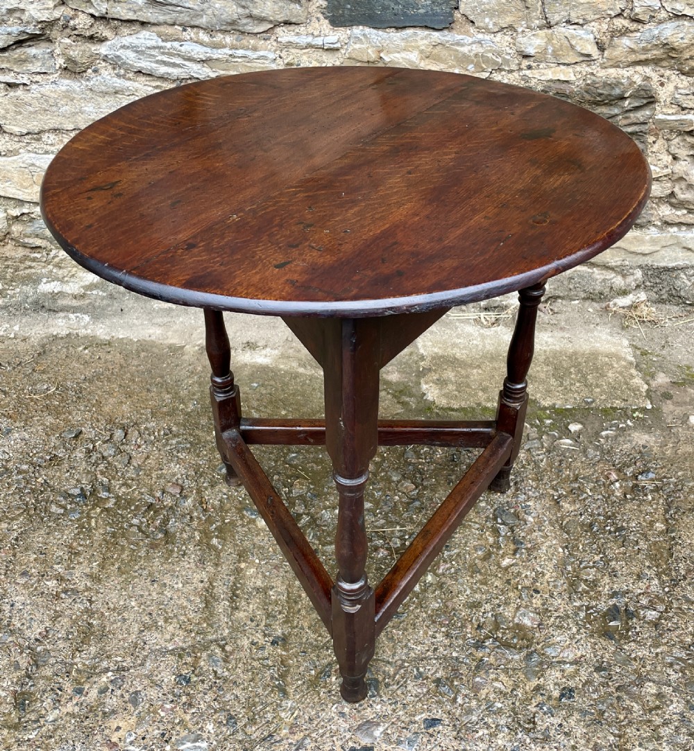 Georgian Oak Cricket Table with Drawer View XVIII