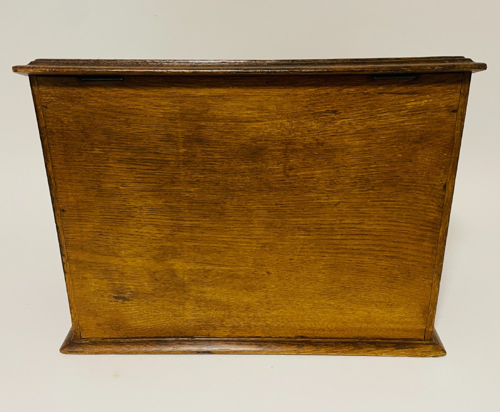 Victorian Carved Oak Stationery Box View IV