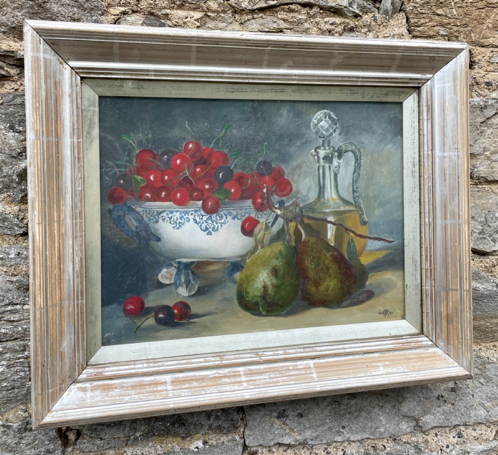 Victorian Still Life Oil on Canvas